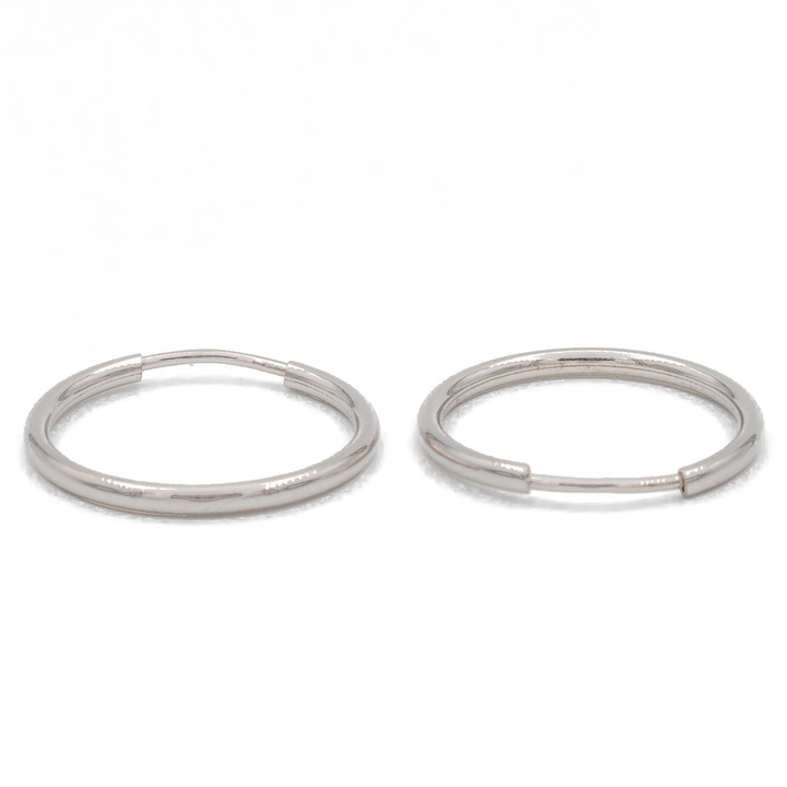 Cercei Cerc Aur Alb 14k