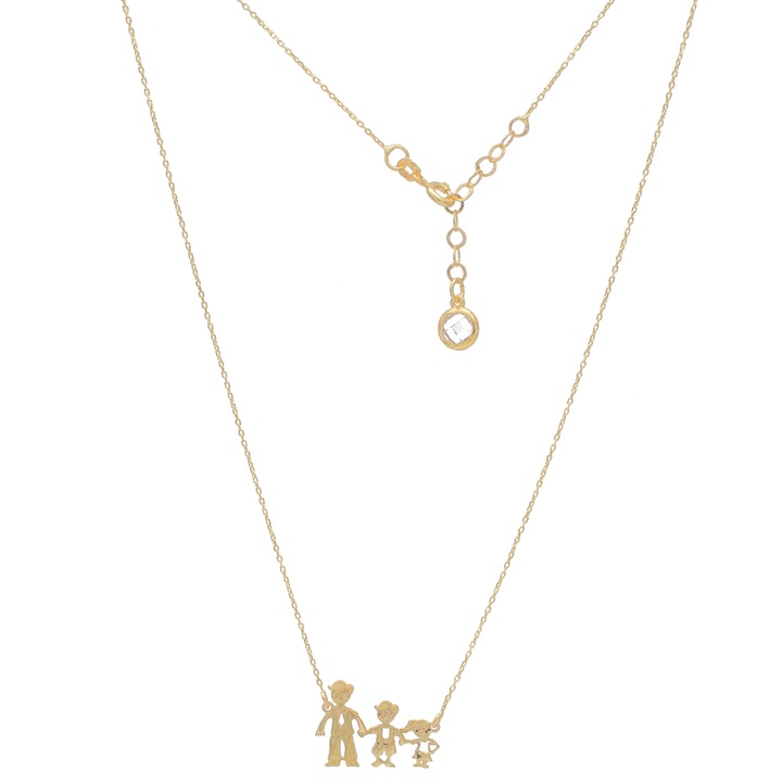 Colier Tata, Baiatul si Fetita Aur 14k