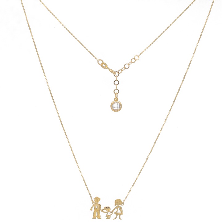 Colier Mama, Tata si Fetita Aur 14k