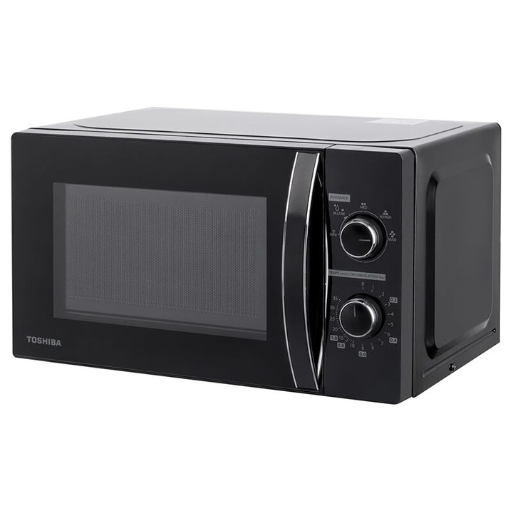 Микровълнова фурна Toshiba 800 W, капацитет 20 l, Таймер, Черна, Механичен панел за управление