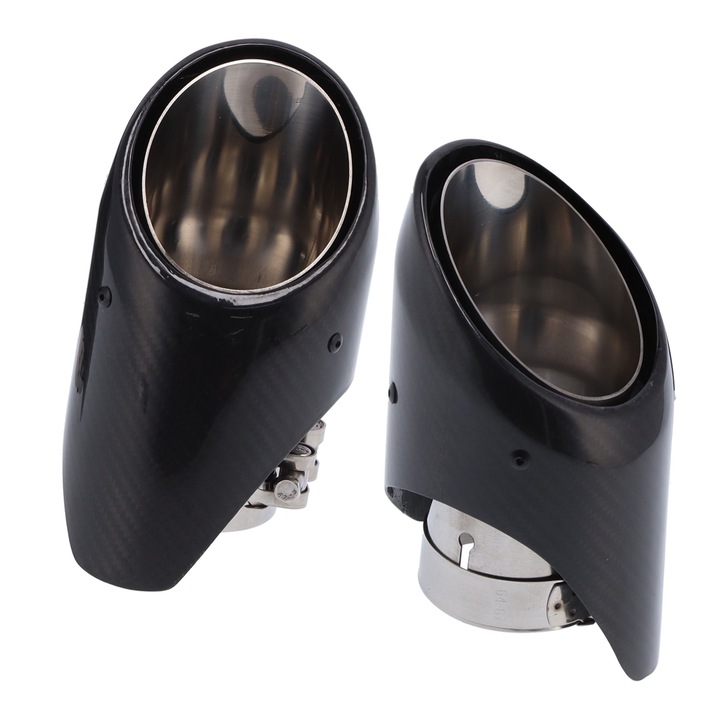 Jormftte kipufogó, 2 db, 6 hüvelyk bemenet, 4 hüvelyk kimenet, szénszálas és rozsdamentes acél, méretek 66x101x170mm