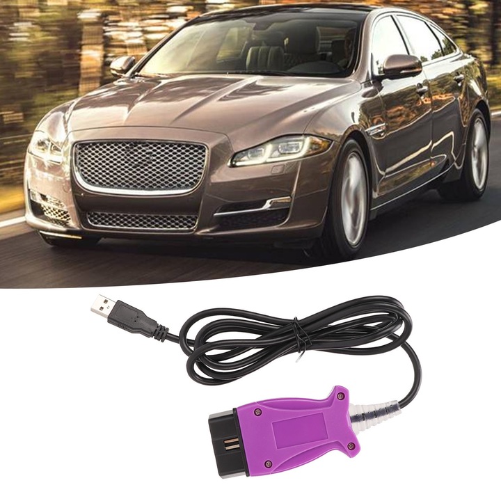 Диагностичен скенер за автомобили Jormftte, OBD2 адаптер, съвместим с Jaguar и Land Rover 2005-2016, кабел 1.5 м, ABS материал