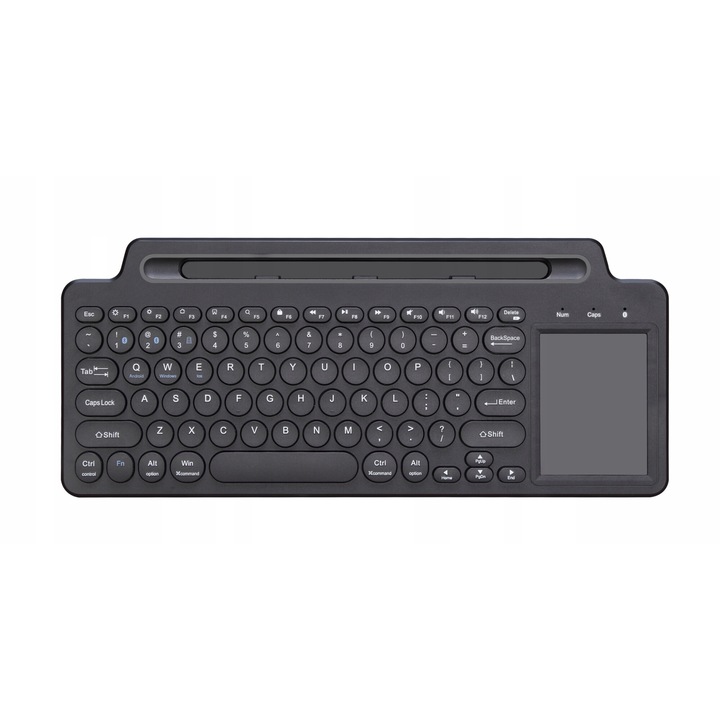 Tastatura, Novaza Tech, compatibila cu 3 dispozitive, conectivitate Bluetooth si 2.4G, touchpad, 37, 4 x 15, 8 x 6 / 1, 8 cm, negru
