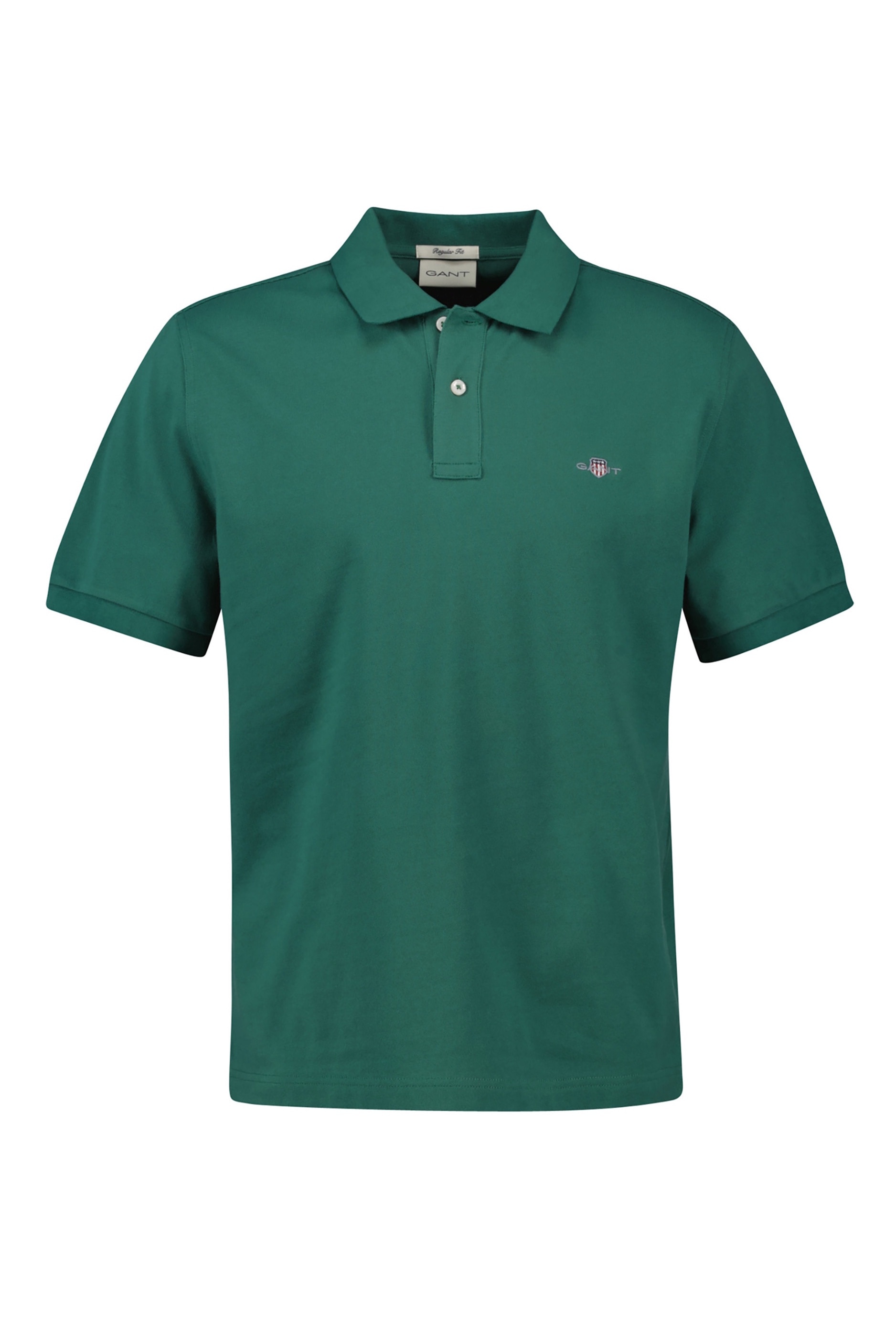 Gant, Tricou polo din bumbac pique Shield, Verde englez, 5XL