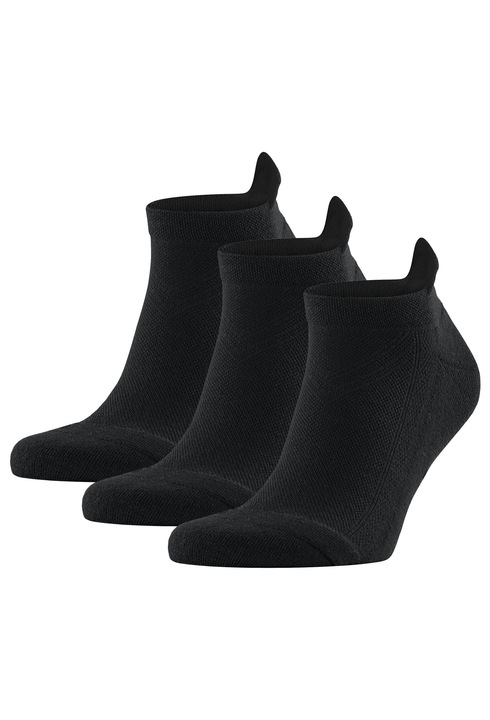 Falke, Set de sosete unisex pana la glezna - 3 perechi, Negru