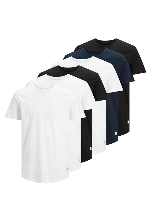 Jack & Jones, Set de tricouri de bumbac organic Enoa, 6 piese, Multicolor