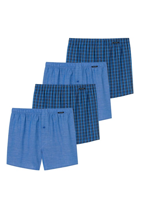 Schiesser, Set de boxeri cu model, 4 perechi, Albastru