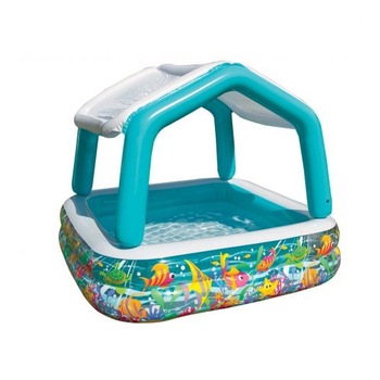 Piscina gonflabila pentru copii acoperita, cu acoperis pentru protectie solara Piscina gonflabila pentru copii acoperita, cu acoperis pentru protectie solara