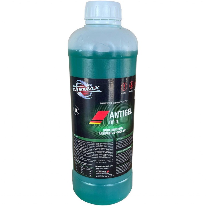 Antigel Carmax Tip D, concentrat 1:1, -30℃ 1L, verde