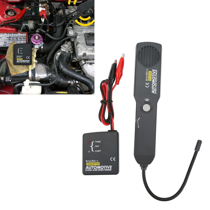 Тестер за скъсани автомобилни кабели Jormftte, ABS, черен, 200x44 мм, 58x68 мм