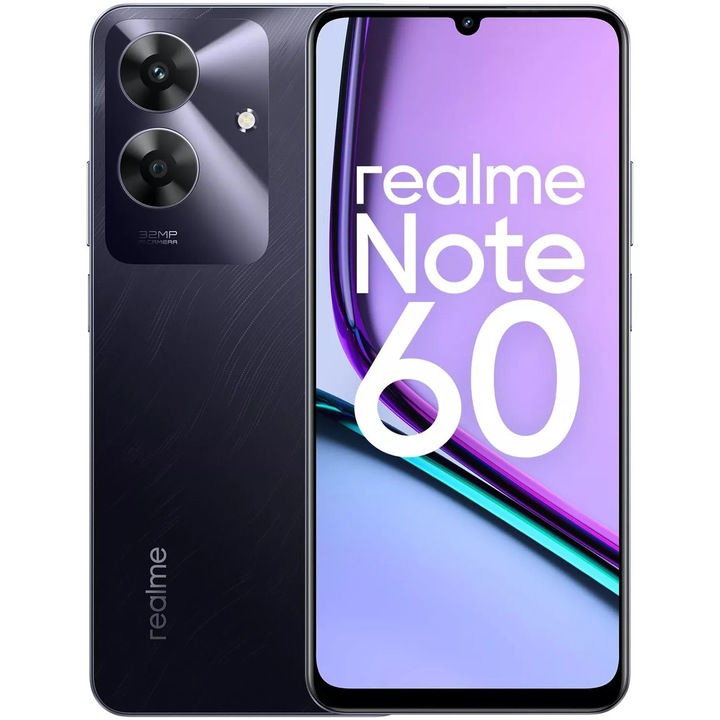 Мобилен телефон Realme Note 60, 6GB RAM, 128GB, Marble Black