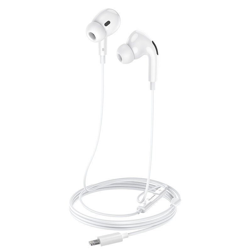 Casti In-Ear Borofone BM30 Pro, mufa lightning, cu microfon, 1.2m, alb