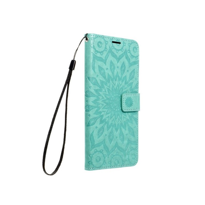 Husa Flip Cover Upzz® Mezzo, Compatibila Cu Samsung Galaxy S24 FE, Mandala Verde