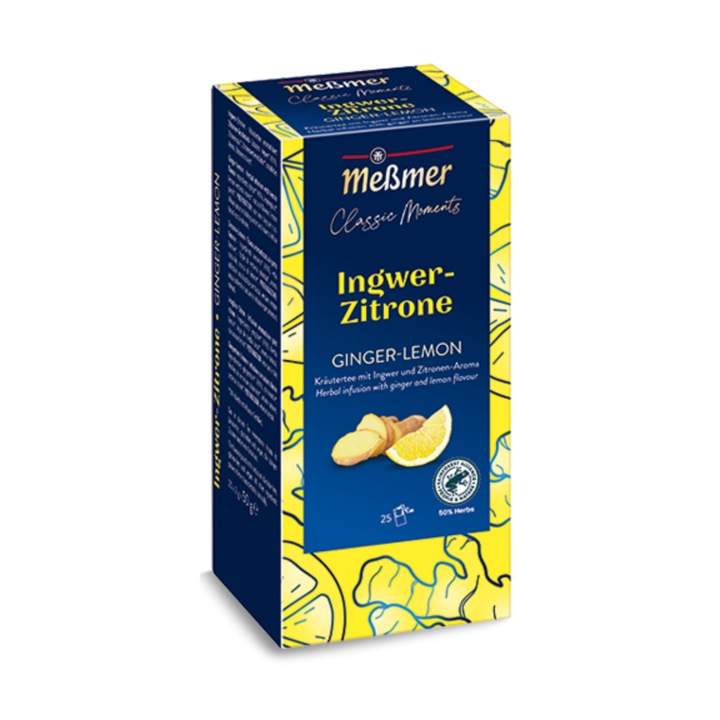 Ceai plic, Lamaie si Ghimbir, Messmer Classic Moments, 25 x 2gr