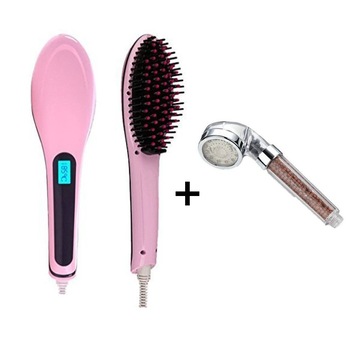 Perie Placa Electrica PRO Ionica + Para Dus cu Led, Turmalina si Vitamina C Perie Placa Electrica PRO Ionica + Para Dus cu Led, Turmalina si Vitamina C