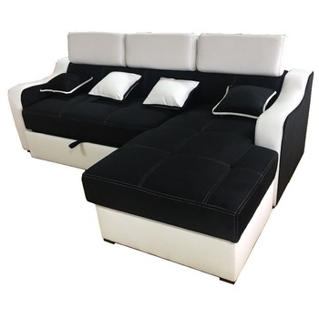 Coltar Giulia II,extensibil,cu lada,250 x 170 cm, stg, alb/negru Coltar Giulia II,extensibil,cu lada,250 x 170 cm, stg, alb/negru