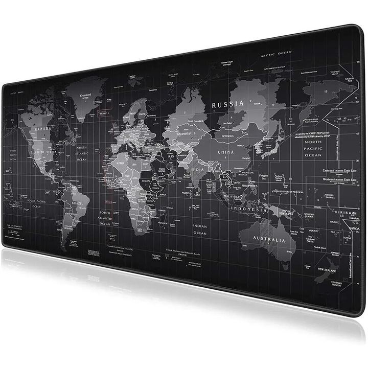 Mousepad gaming, DSJ, XXXL, 90x40cm, impermeabil, design harta mondiala