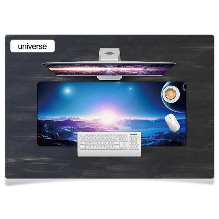 Mousepad gaming DSJ Univers, 80x30cm, 3mm grosime, impermeabil