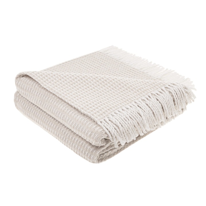 Patura din bumbac,150x200 cm, Spod Igly si Nitki, taupe, antialergica, moale