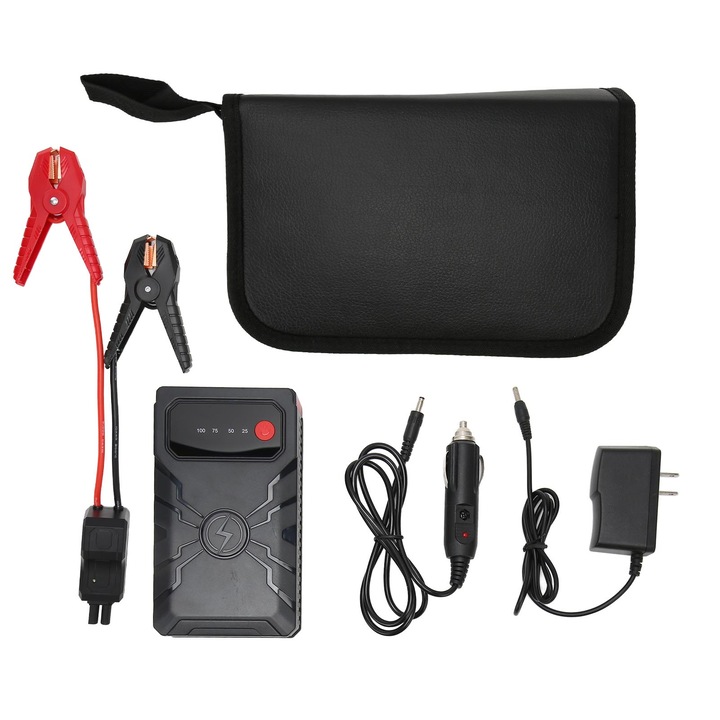 Jormftte 1000A autós egyenirányító, 10400mAh, akár 6,0 literes benzin- vagy 3,0 literes dízelmotorokhoz, hordozható