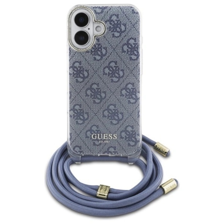 Husa telefon Guess Cordon Crossbody 4G Print, albastru, TPU/PC, 130cm