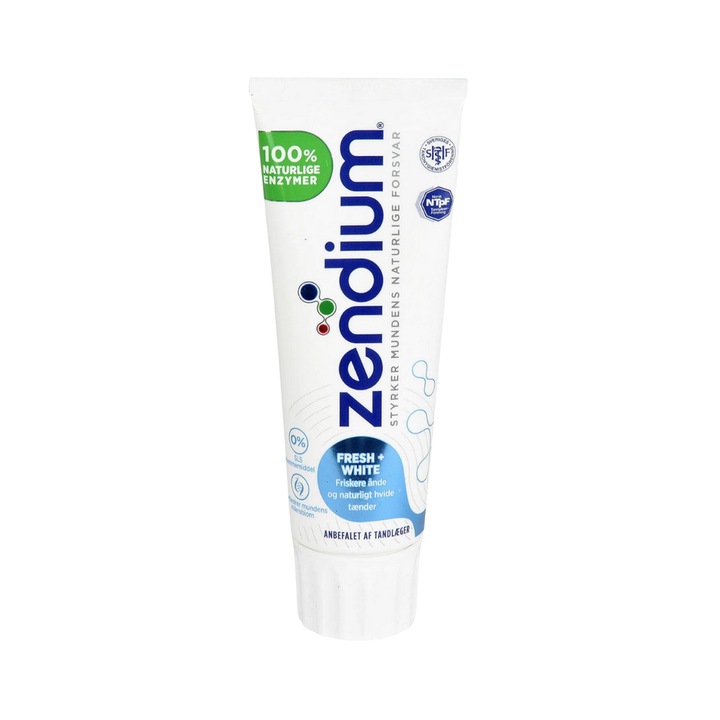 Паста за зъби ZENDIUM Fresh + White, 75 ml, избелване, свежест