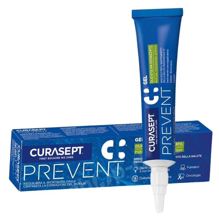 Gel antiinflamator pentru gingii Curasept Prevent 30 ml, actiune rapida, protectie impotriva placii bacteriene
