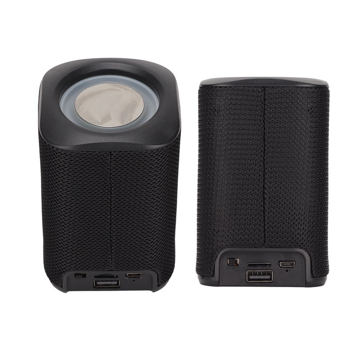 Boxa Bluetooth Jormftte, cu control tactil, alarma, lumina LED, multicolor, 1800mAh