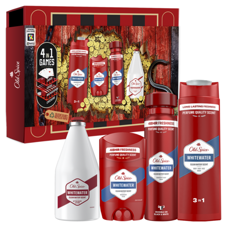 Set cadou Old Spice Gamebox Pirate Whitewater: Gel de dus, 250 ml