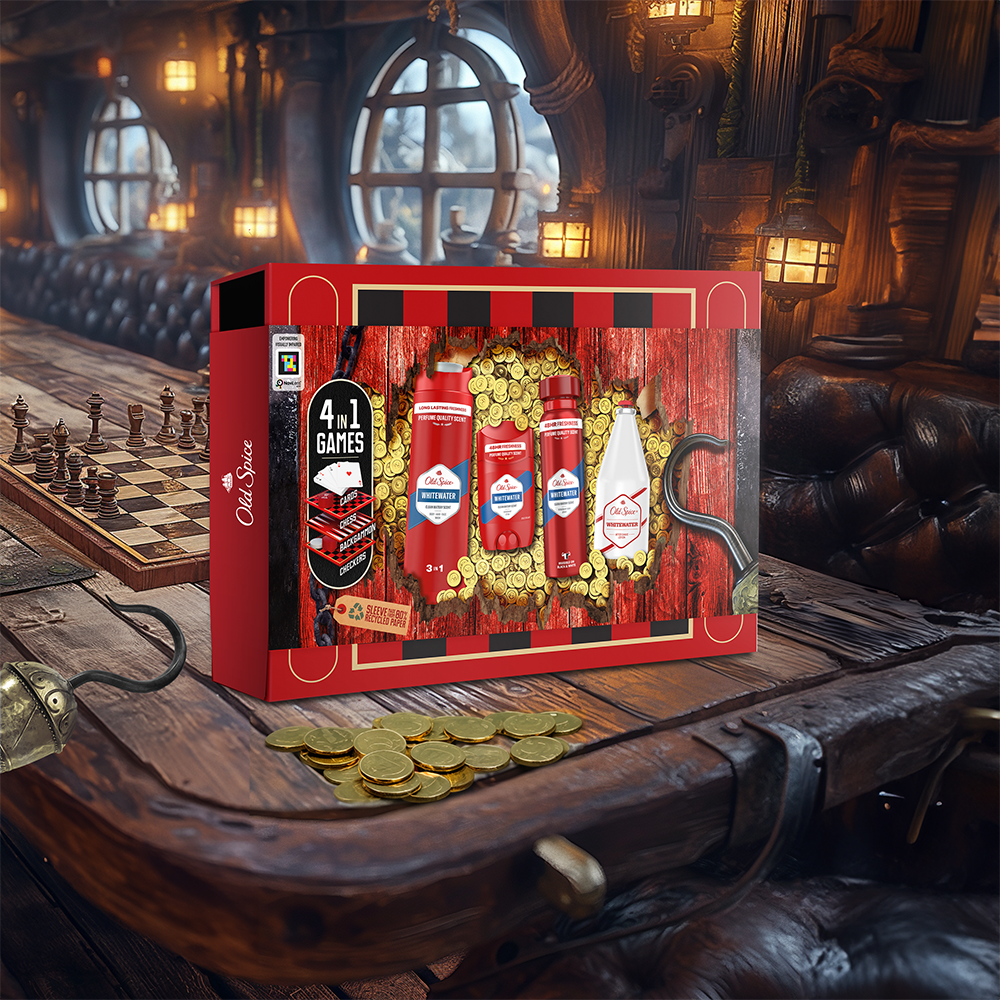Set cadou Old Spice Gamebox Pirate Whitewater: Gel de dus, 250 ml
