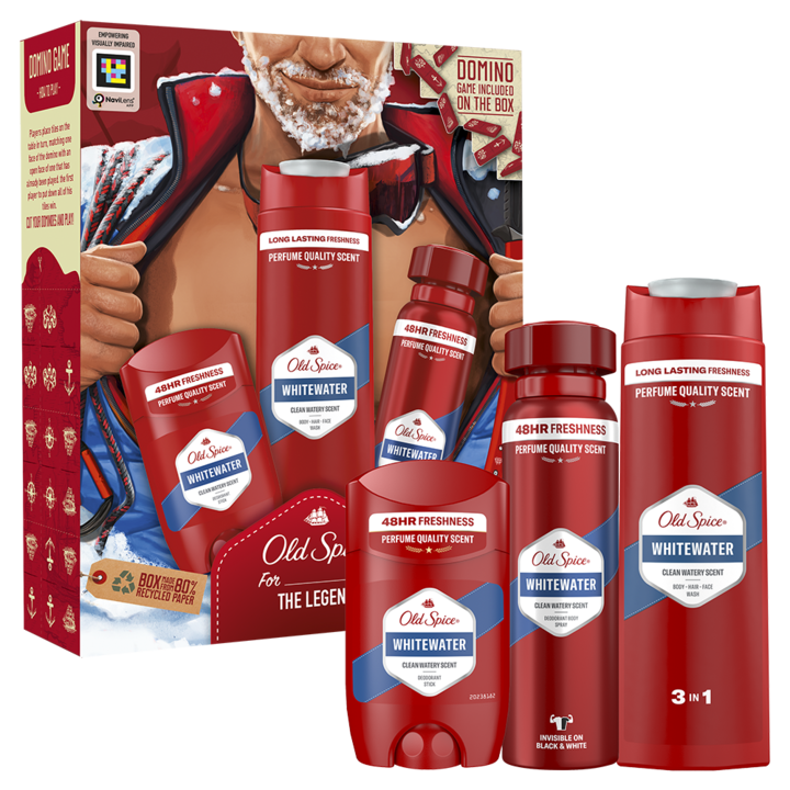 Set cadou Old Spice Alpinist Whitewater: Gel de dus, 250 ml + Deodorant stick, 50 ml + Deodorant spray, 150 ml