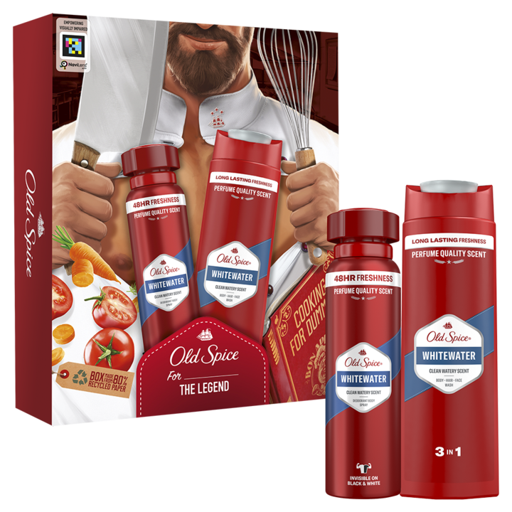 Set cadou Old Spice Chef Whitewater: Gel de dus, 250 ml + Deodorant spray, 150 ml