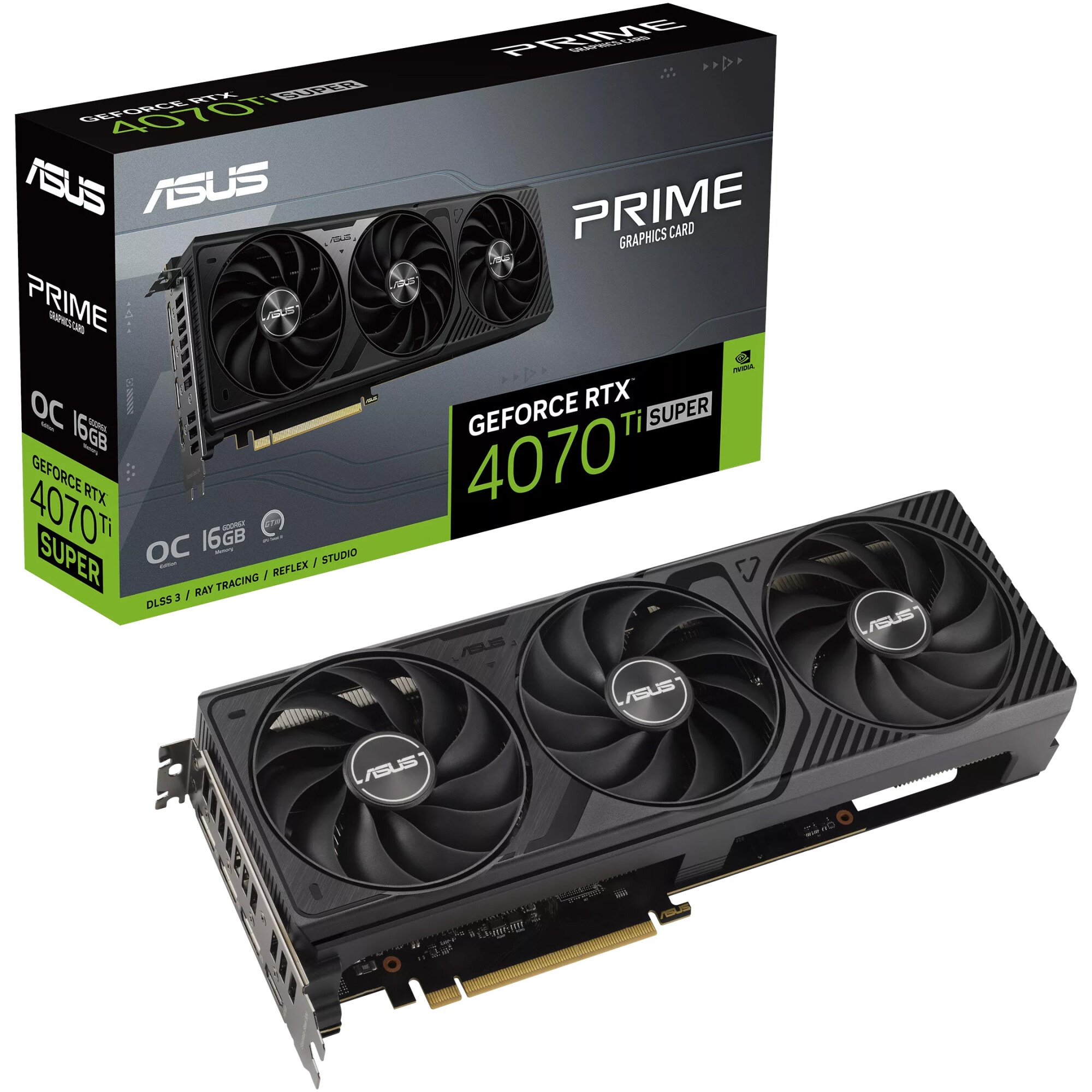 新品、ASUS Gaming GeForce RTX 4070 TiSUPER Placa video ASUS Prime GeForce RTX™ 4070 Ti SUPER OC Edition, 16GB