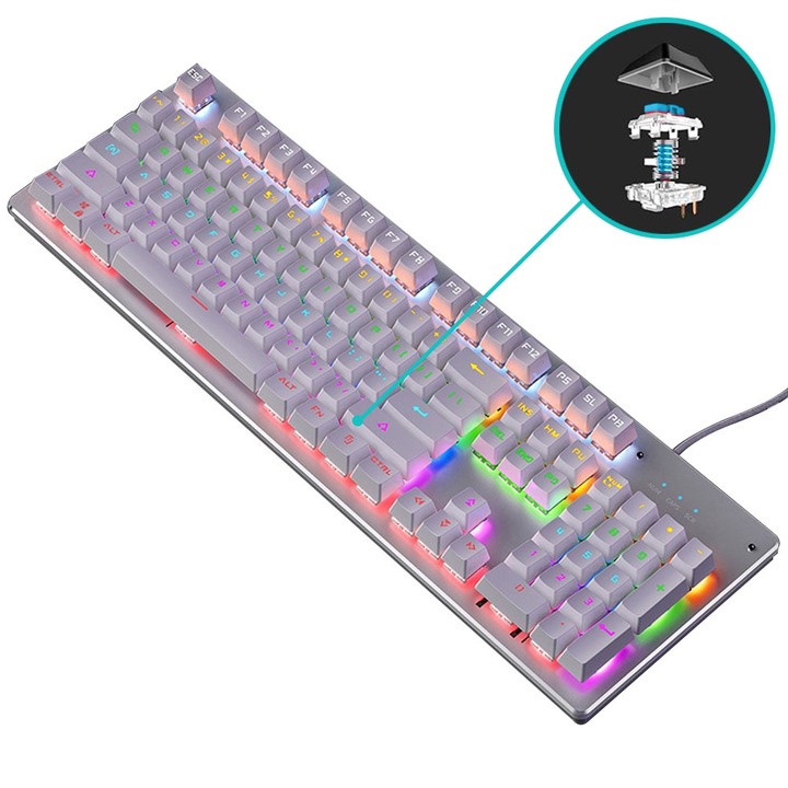Tastatura portabila Jormftte, design rola, wireless, 10m distanta operare, 288 ore autonomie
