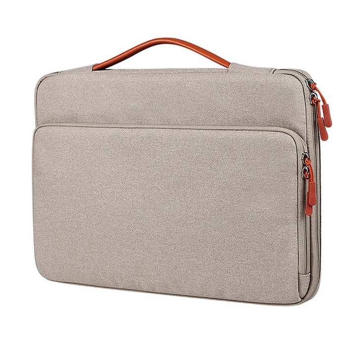 AMRINUGL laptoptáska, 14,1-15,4 hüvelykes, vízálló, khaki, külső méretek 39,0x28,0x4,5 cm