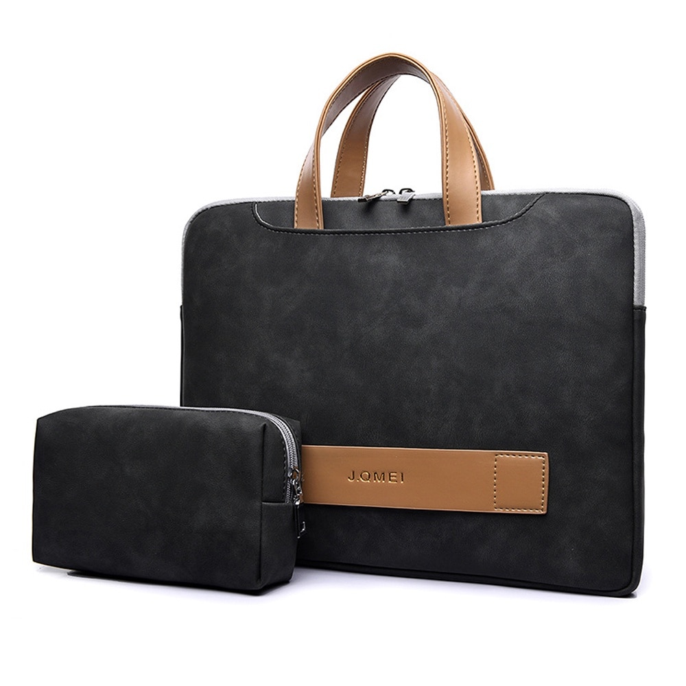 Geanta laptop AMRINUGL, 13.3-14 inch, impermeabila, interior moale, neagra, 35x2.5x28cm