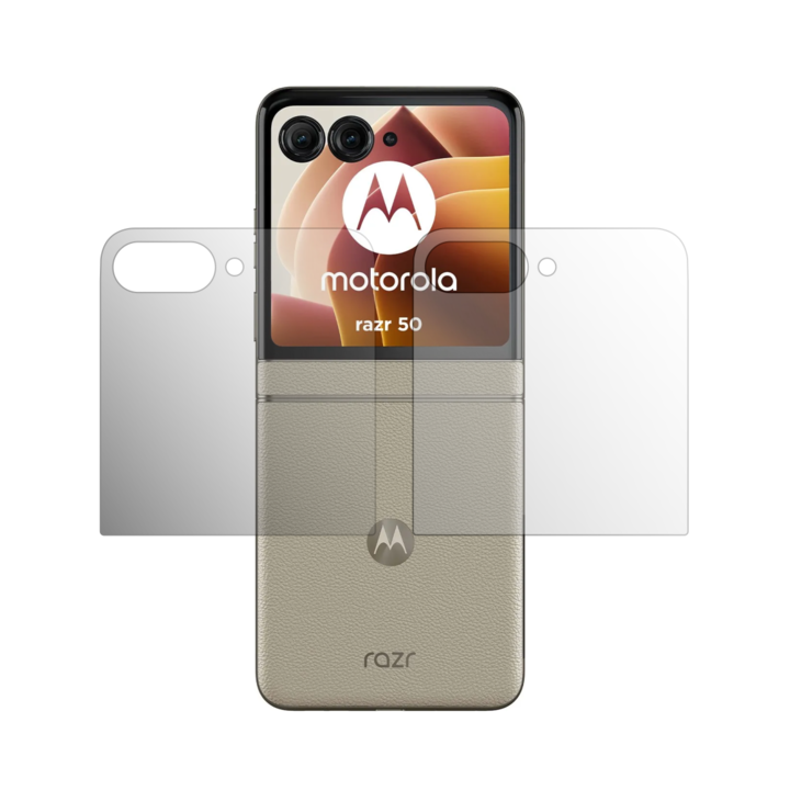 Set 2X Folie Protectie Ecran Folie24, pentru Motorola Razr 50, 1X Ultra-Clear + 1X Mata, Acoperire Case-Friendly ( Compatibile cu Carcasa ), Adezive, Flexibile cu Auto Regenerare