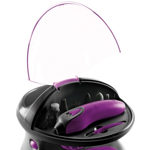 Aparat manichiura-pedichoiura DOM311A, 2 viteze, 9 accesorii, Negru/Mov