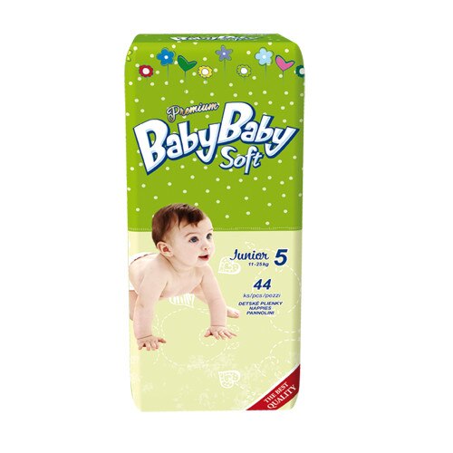 Scutece copii BabyBaby Soft Junior Premium, nr. 5, 11-25 kg, 44 buc