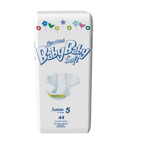 Scutece copii BabyBaby Soft Junior Standard, nr.5, 11-25kg, 44 buc