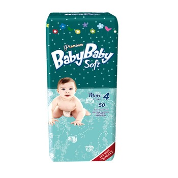 Scutece copii BabyBaby Soft Maxi Premium, nr. 4, 7-18 kg, 50 buc Scutece copii BabyBaby Soft Maxi Premium, nr. 4, 7-18 kg, 50 buc