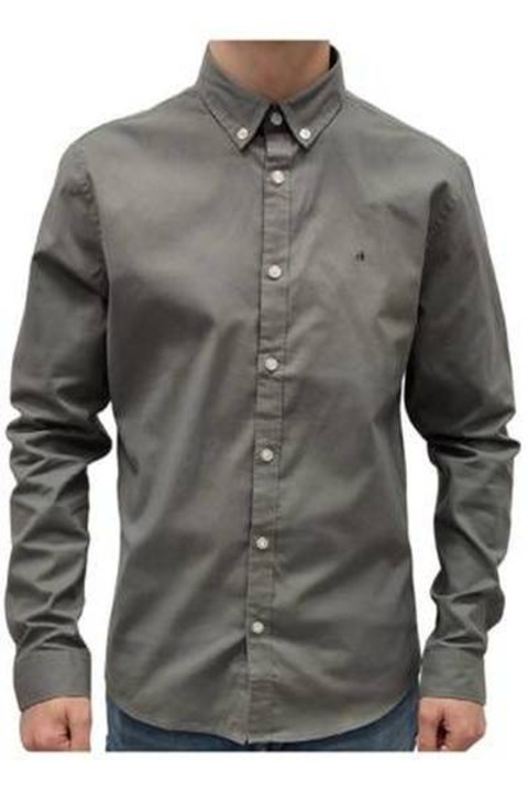 Camasa barbati, Calvin Klein, Bumbac, Gri