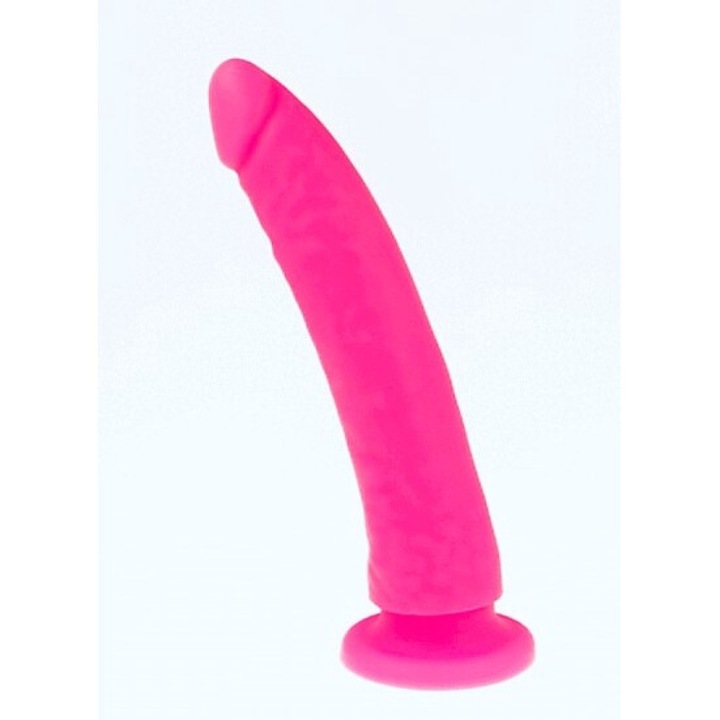 DELTACLUB orvosi szilikon dildó, 17x3cm, rózsaszín