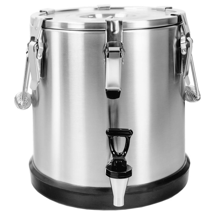 Termos transport, Mega-M UC 15L, inox, cu robinet, izolatie termica excelenta