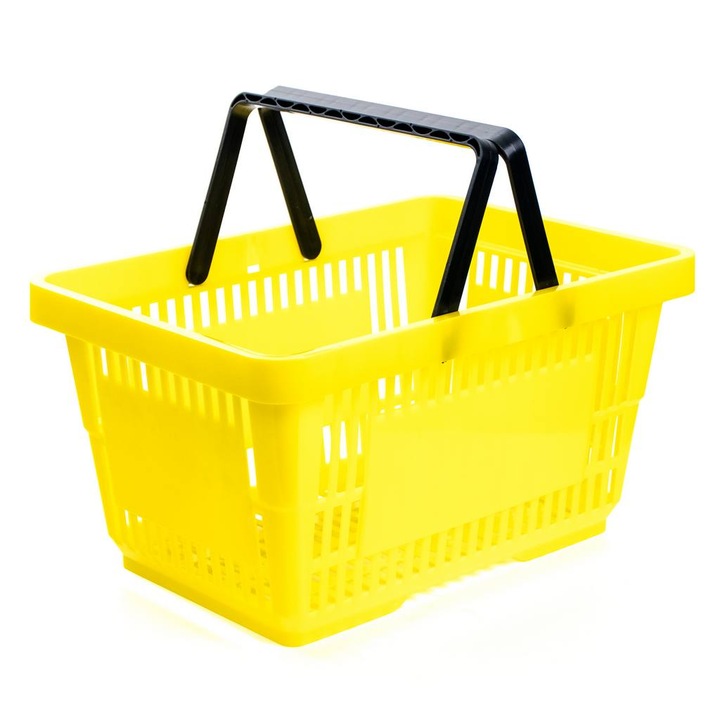 Set 10 cosuri de cumparaturi, Mega-M, galben, 43x30x22cm, 22L