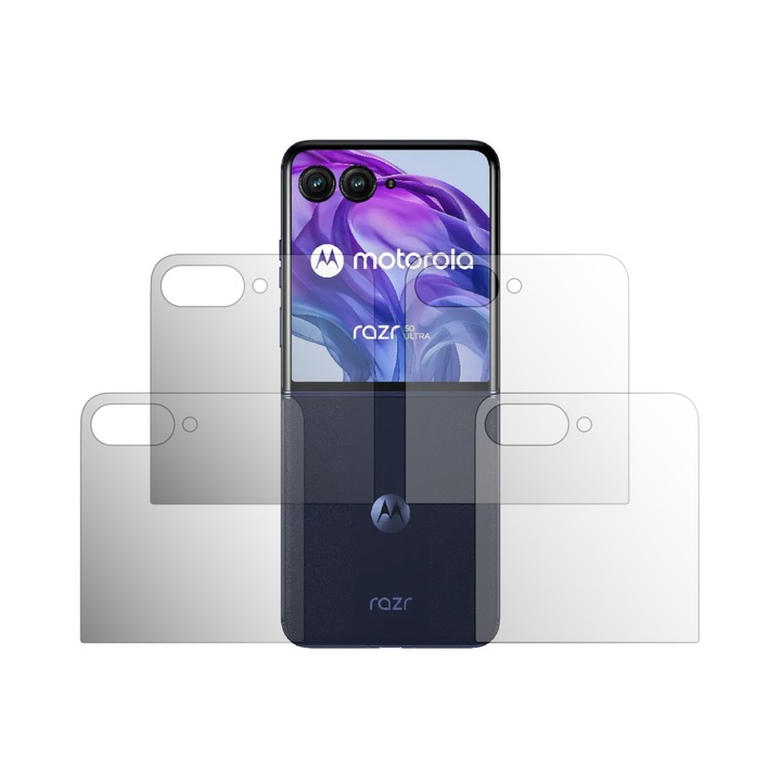 Комплект от 4 протектора Folie24 за екрани, за Motorola Razr 50 Ultra, 2X Ultra-Clear + 2X Matte, покритие на целия дисплей и удобни за калъфи, залепващи, гъвкави със саморегенериране