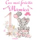 Set 4 tricouri si 1 body personalizate Aniversare 1 an, Taiere Mot, Turta, Fetita Elefant, My Way, CRLA178, Roz, 100% bumbac, S
