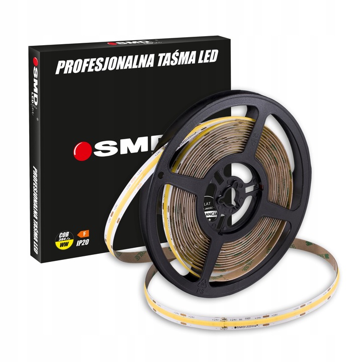 Banda LED, SMD LEDline, 384LED/m, 24V, 12W, alb cald, 5m