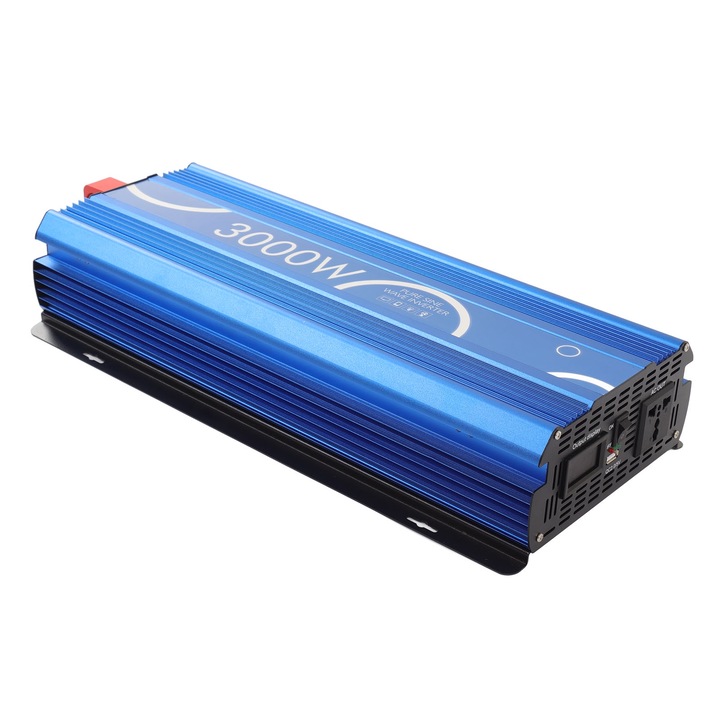 Inversor 3000W, Mmgoqqt, unda sinusoidala pura, protectie la suprasarcina, aluminiu Mg, 12V