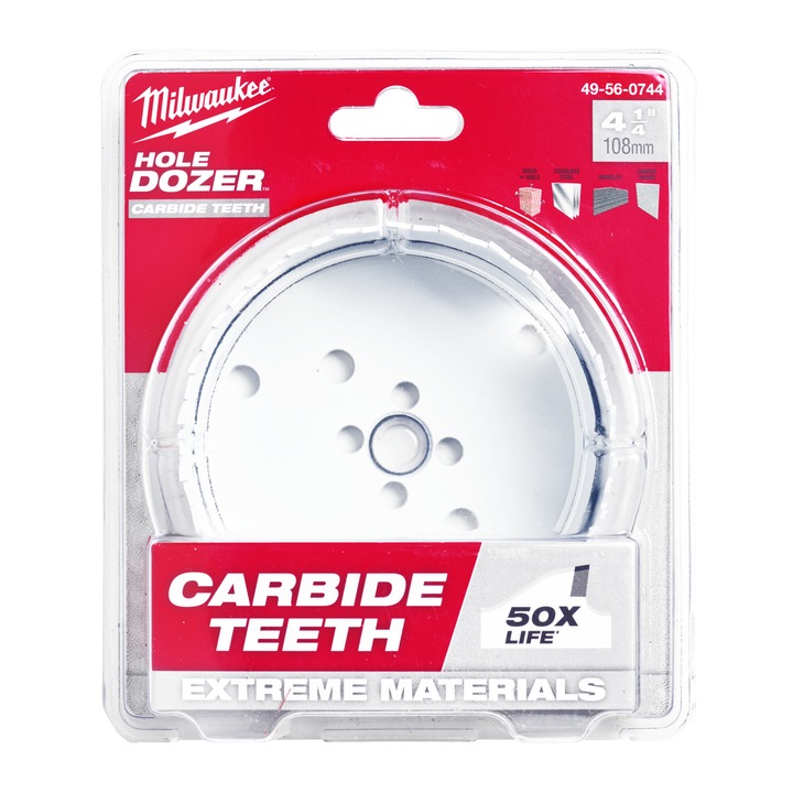 Set Otwornice Bi-metal 108mm, Milwaukee, 3 TPI, rezistent la temperaturi, pentru metal si compozite